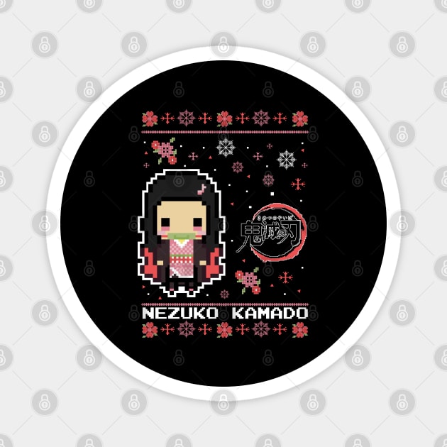 Chibi Nezuko Pixel Style - Kimetsu no Yaiba Magnet by Otaku Vibes